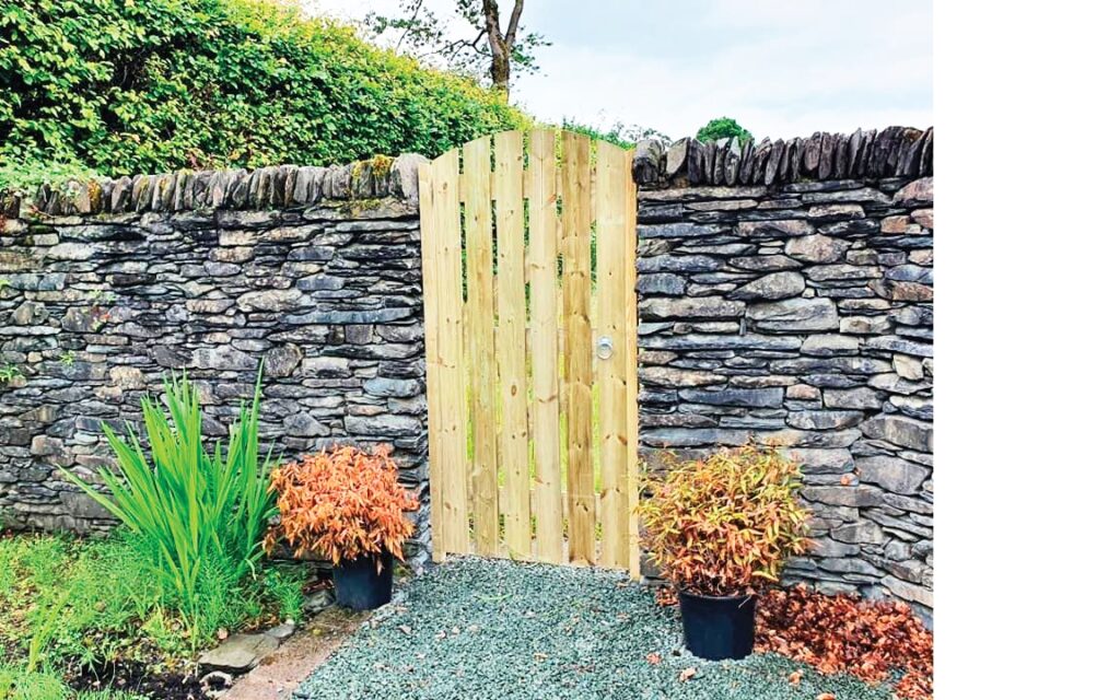 pressure-treated timber gate